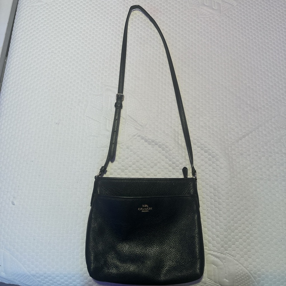 Coach Pebbled Black Crossbody Bag